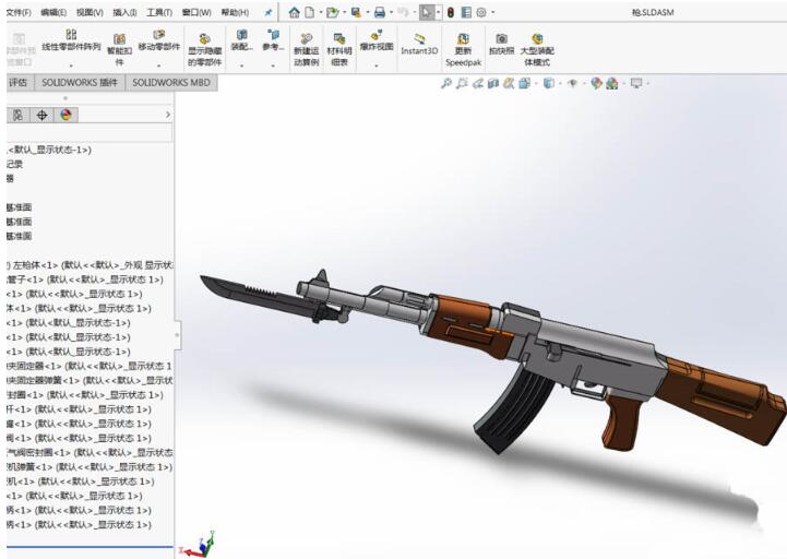 solidworks画枪教程,solidworks画货架教程 solidworks拆分ak47突击步枪模型的操作步骤