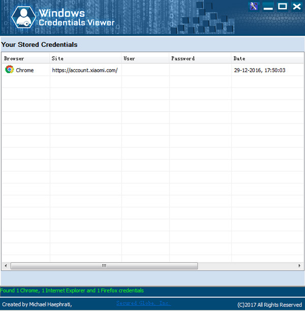 Windows Credentials Viewer(浏览器检测工具)1.2 免费版