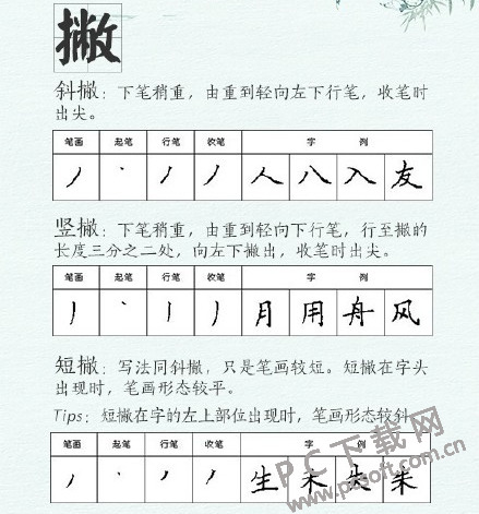 28种笔画的硬笔书法字帖截图