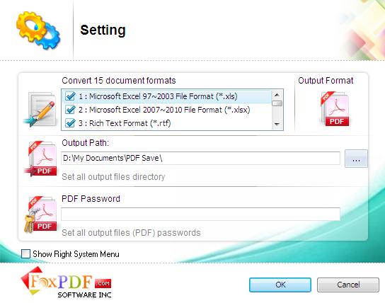 FoxPDF Excel to PDF Converter