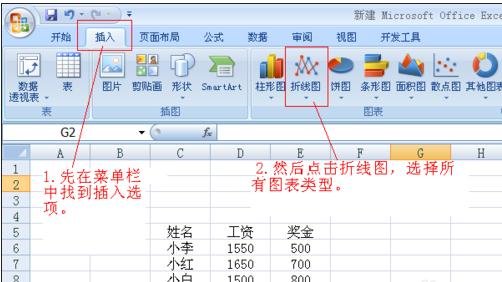 excel2007如何绘制二维折线图?绘制二维折线图的方法
