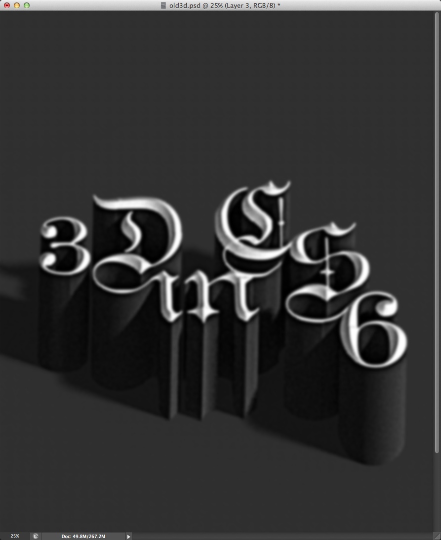 如何在Adobe Photoshop CS6中制作立体3D字母?