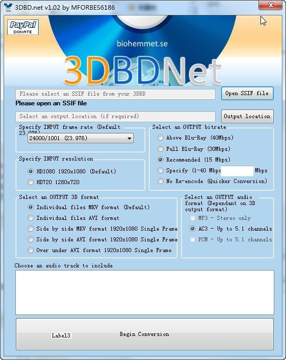 3DBDNet(视频转换工具)