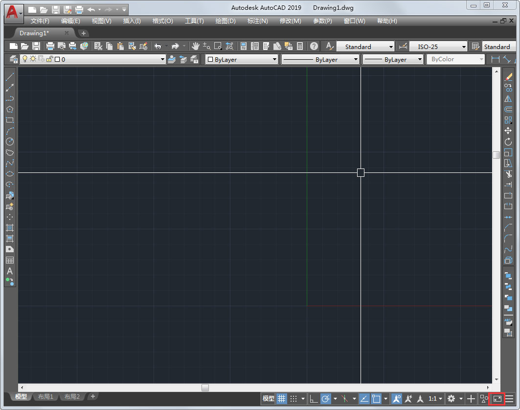 AutoCAD2019全屏显示的设置方法