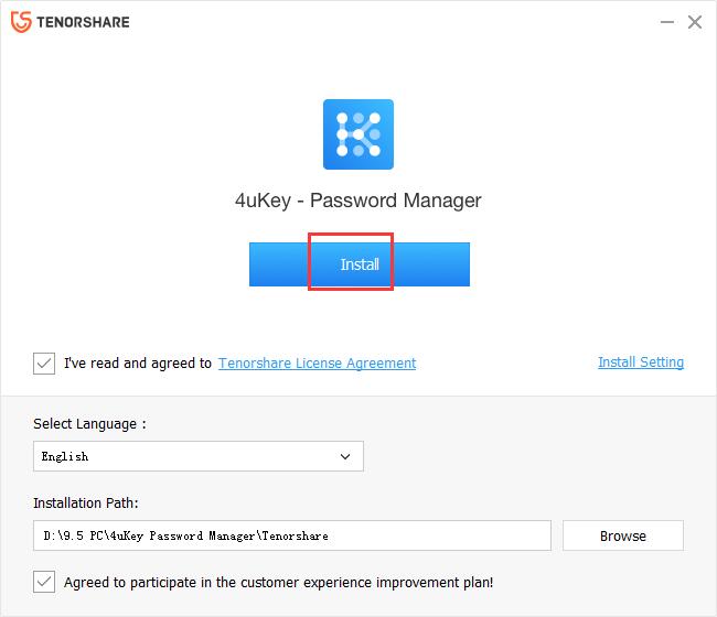Tenorshare 4uKey Password Manager 2.0.8.6 instal