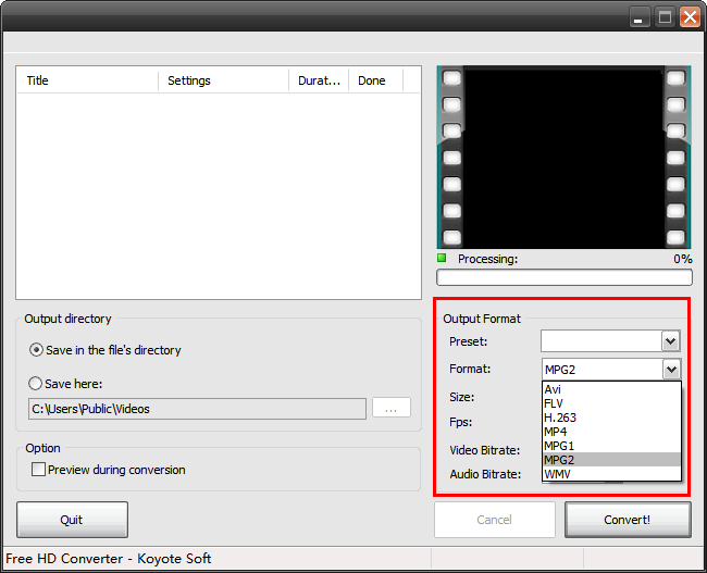 Free HD Converter(MTS格式转换器)下载 2.0 绿色版