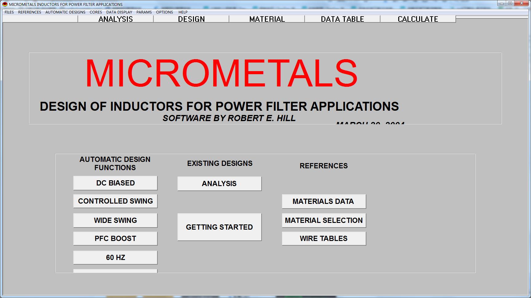 MICROMETALS(电感设计软件) 1.1 绿色版