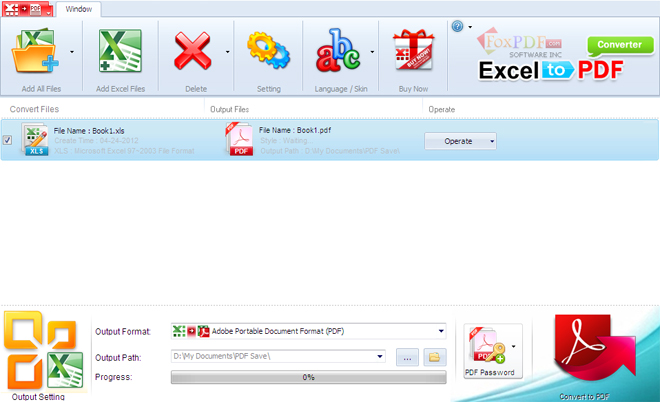 FoxPDF Excel to PDF Converter