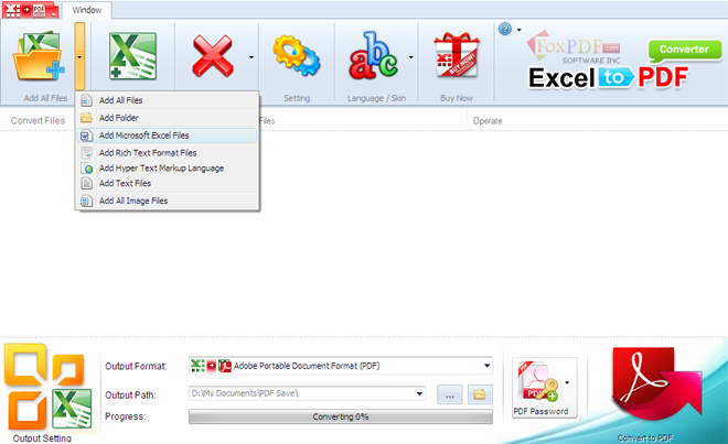 FoxPDF Excel to PDF Converter