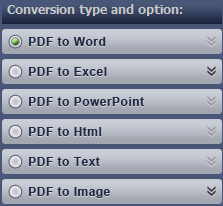 pdf to word, ppt, excel, image, text and html