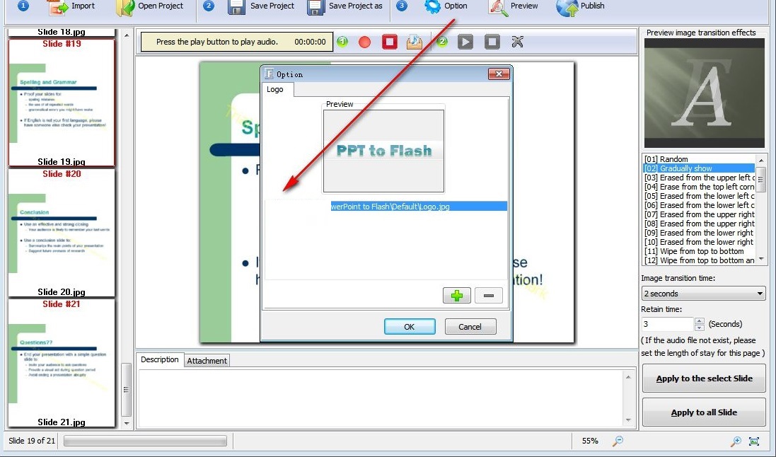 Boxoft PowerPoint to Flash(PPT转Flash软件) 1.1 官方版