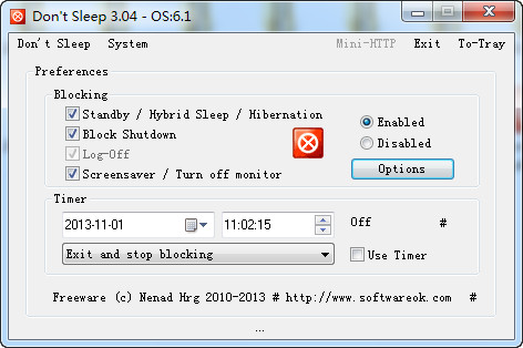 系统防关机软件 Dont Sleep截图